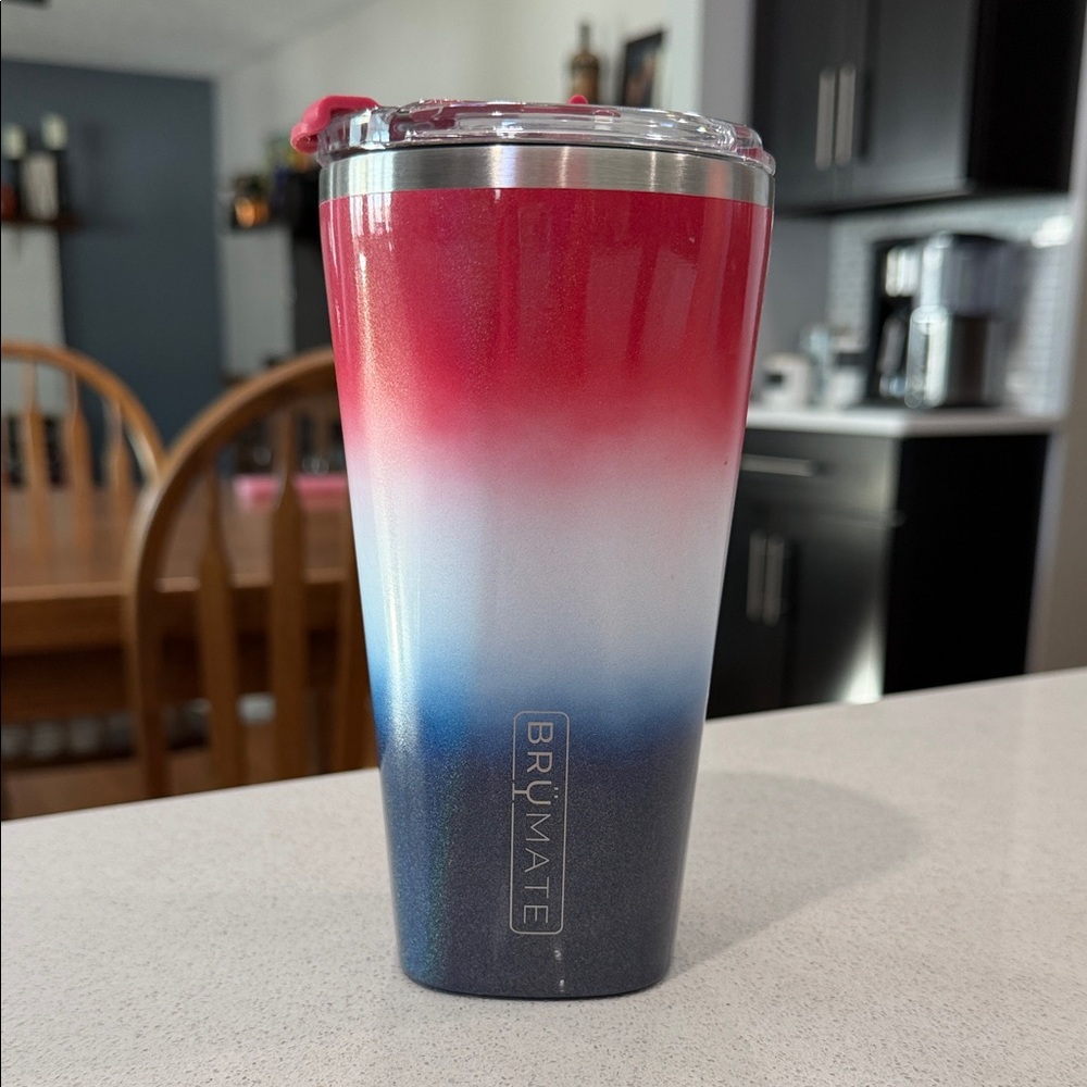 Red, White, and Blue Glitter BruMate 25oz NAV